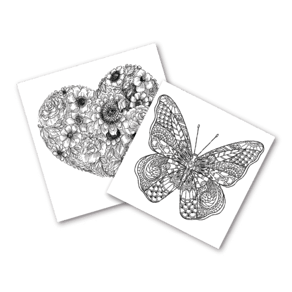 Floral and Butterfly Coloring Sheets